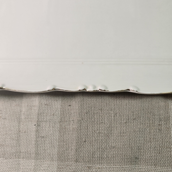 Elegant White Porcelain Vanity Tray Ornate Platter w/Gold Rim French Shabby Chic - Picture 8 of 13